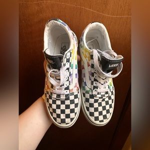 Vans Rainbow Checkered Sneakers size 3.5